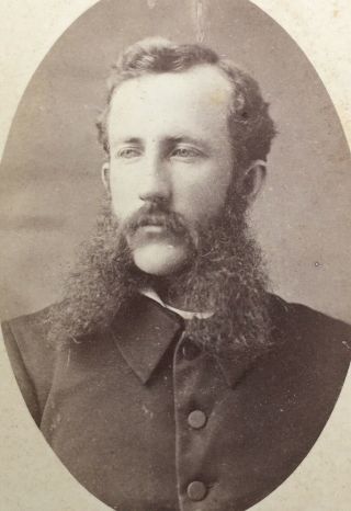 1870’s Young Man Fancy Beard Cdv Photo Photograph Named Usa