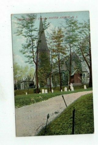 Nj South Amboy Jersey 1918 Post Card Episcopal Church View