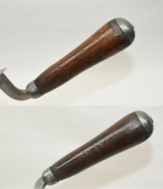 Vintage Cast Steel inshave or bent drawknife Wood Carving tool 8