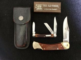 Vintage Schrade Usa 34ot Knife And Schrade Usa Lb 7 Knife
