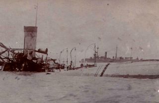 Russian Japanese War 1904 Sunk Russian Cruiser Port Arthur Orig Foto