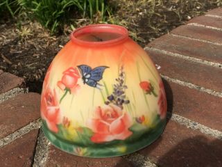 Antique Handel Pairpoint ? Reverse Glass Painted Small Lamp Shade