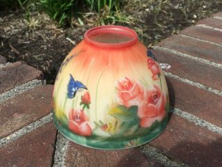 Antique Handel Pairpoint ? Reverse Glass Painted Small Lamp Shade 3