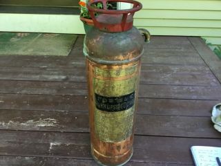 Vintage Standard Miller - Peerless Co Copper Fire Extinguisher Parts Or Restorati