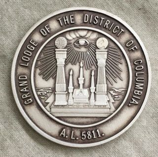 George Washington,  D.  C.  Masonic Grand Lodge U.  S.  Bicentennial silver Medal 2