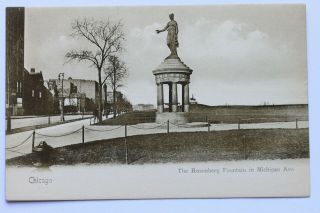 Old Udb Postcard The Rosenberg Fountain In Michigan Ave.  Chicago,  Il,  Pre 1907