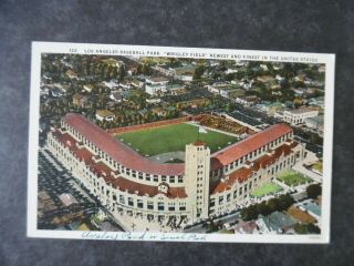 1930s Los Angeles California Baseball Park Wrigley Field Postcard