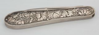 Vintage Sterling Silver Ornate Folding Pocket Knife Pre Owned