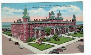 Ga Brunswick Georgia 1939 Linen Post Card Oglethorpe Hotel