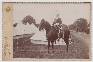 Military Cabinet - Doncaster,  Mounted Cavalry Soldier At Camp With Tents