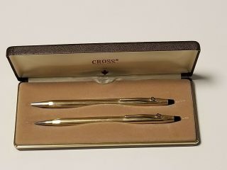 Vintage General Electric Cross Pen Set,  10k Gold Filled,  Ge Collectible