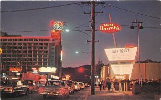 Lake Tahoe Stateline Nevada 1968 Postcard Casino Tahoe Harrah 