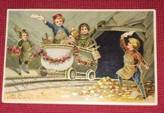 Vintage German? Postcard Year’s? Valentines? Coal Mine Gold Birthday?