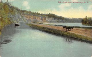 Schenectady York 1914 Postcard The Erie Canal Horse Drawn Canal Barge