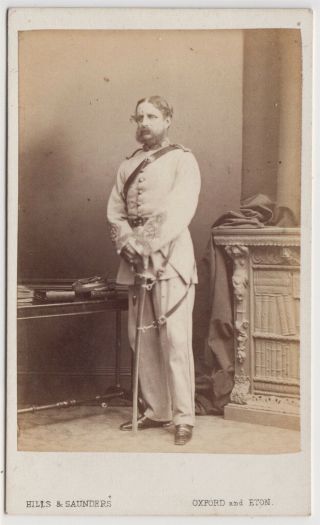 Military Cdv - Oxford/eton,  Soldier In Uniform With Sword