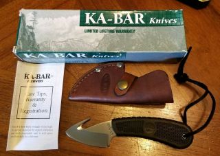 Vtg Rare Ka - Bar Usa 1441 Precision Hunter Guthook Fixed Blade Hunting Knife Mib