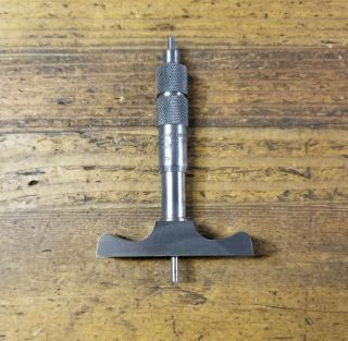 VINTAGE Micrometer DEPTH GAUGE Caliper • BROWN SHARPE Machinist Precision Tools☆ 3