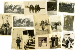 Vintage Photos (50) Kids Skiing Show Horses Lake Champlain Saranac Lk 20 