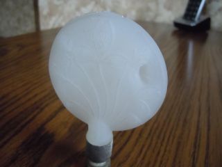 ALADDIN ALACITE ELECTRIC LAMP GLASS FINIAL - MILLEFLEUR - ETCHED CRYSTAL - 1937 5