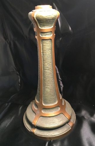 Vintage Cast Metal Art Deco Lamp Base,  Brass And Green Color