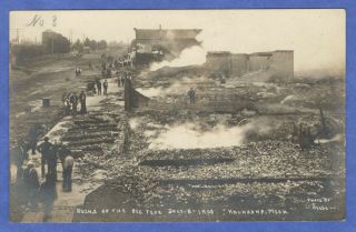 Kalkaska,  Mi,  Ruins Of The Big Fire,  July 6,  1908 Rppc Real Photo Postcard