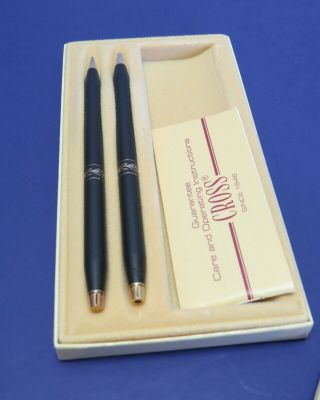 Vintage Cross Ladies Classic Black Ball Pen and Pencil Set 2541 3
