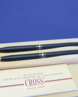 Vintage Cross Ladies Classic Black Ball Pen and Pencil Set 2541 5