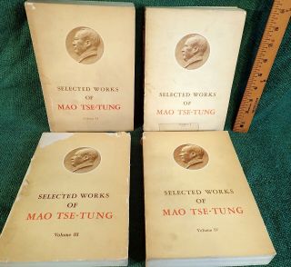 1969 Set Books - Selected Of Mao Tse - Tung,  4 Volume Set