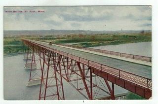 Mn St Paul Minnesota Antique Post Card View Of High Bridge