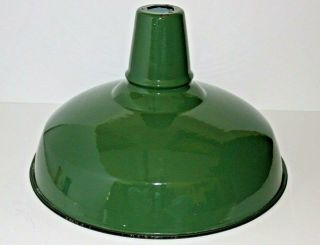 Vintage Industrial Barn 16 " Green Porcelain Enamel Shade Light Fixture