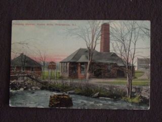 Pumping Station,  Hunts Mills,  Providence Rhode Island Vintage 1900 