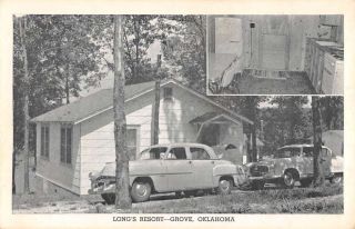 Grove Oklahoma Longs Resort Street View Vintage Postcard K102613