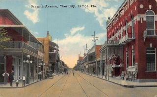 Fl 1900’s Rare Florida Seventh Avenue At Ybor City In Tampa Fl - Hillsborough Co