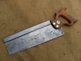 Antique English Steel Backed Dovetail Tenon Saw By Charles Nurse C1930.