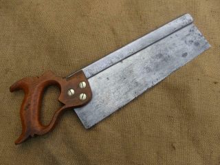 ANTIQUE ENGLISH STEEL BACKED DOVETAIL TENON SAW BY CHARLES NURSE c1930. 2
