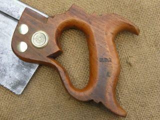 ANTIQUE ENGLISH STEEL BACKED DOVETAIL TENON SAW BY CHARLES NURSE c1930. 5