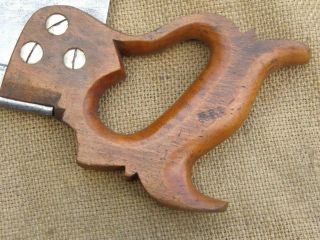 ANTIQUE ENGLISH STEEL BACKED DOVETAIL TENON SAW BY CHARLES NURSE c1930. 6