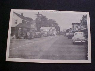 Main Street,  Pine Bush,  York Postcard View With Shell & Texaco Station Signs