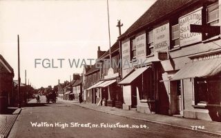 C1910 Rp Walton High Street Nr Felixstowe Suffolk Shop Fronts Butcher Hair Salon