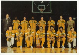 Seattle Supersonics - Rare 1971 - 72 7x10 Reprinted Postcard Photo - Nba Basketball