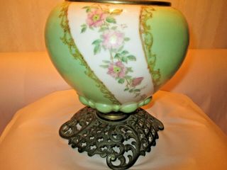 Banquet Oil Lamp Base No Tank Pink Flowers