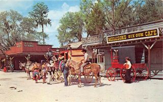 Silver Springs Florida 1964 Postcard Ghost Town Of The Old West Amusement Park