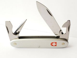 Rare Victorinox Soldier 1998 Swiss Army Pocket Knife Silver Alox 93mm Vintage