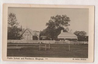 Vintage Postcard Rppc Public School & Residence,  Wingham Nsw 1900s