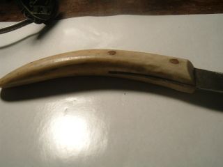 Antique Hand made Antler handle Curved One of a kind Knife 2