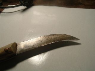 Antique Hand made Antler handle Curved One of a kind Knife 4