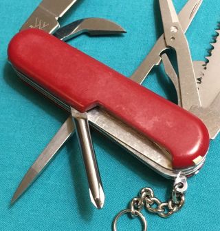 Retired Wenger Delemont Swiss Army Knife - Red Handyman - Multi Tool 8