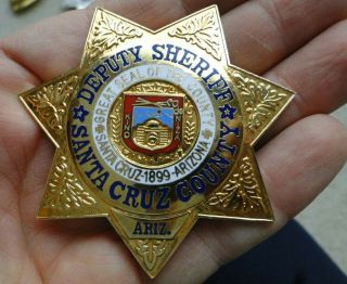 Arizona Defunct Santa Cruz County Sheriff Deputy Police Badge Prop Obsolete