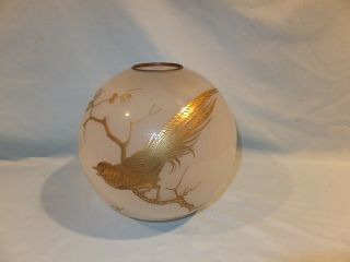 1860 - 1870 Victorian Gold Figural Bird Harvard Student Oil Lamp shade 6