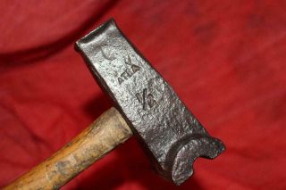 Rare Vintage Atha Signed 1/2 " Swage Hammer W/original Hickory Handle